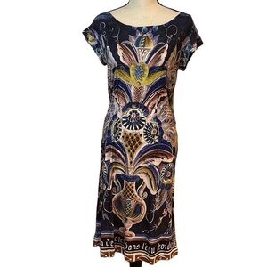 Rochas Silk Midi Short Sleeve Dress Sz-44/8